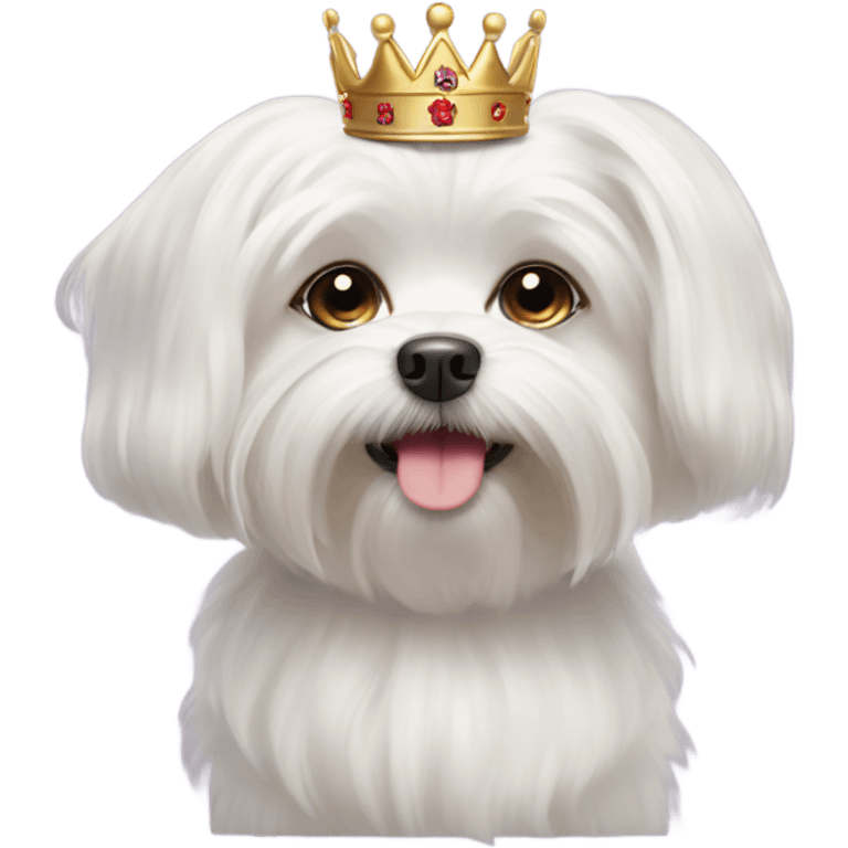 Maltese dog with a crown emoji