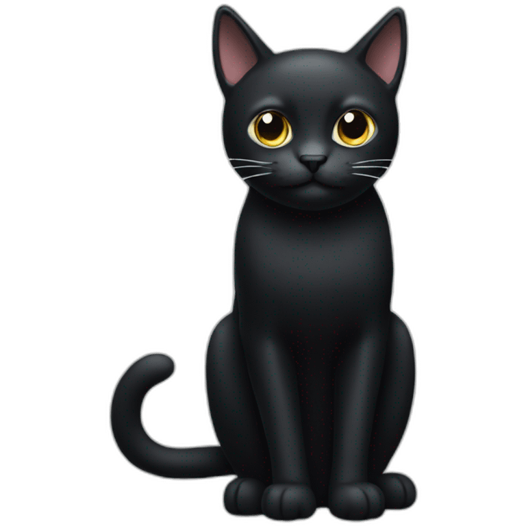 A black cat with a white spot on the head emoji