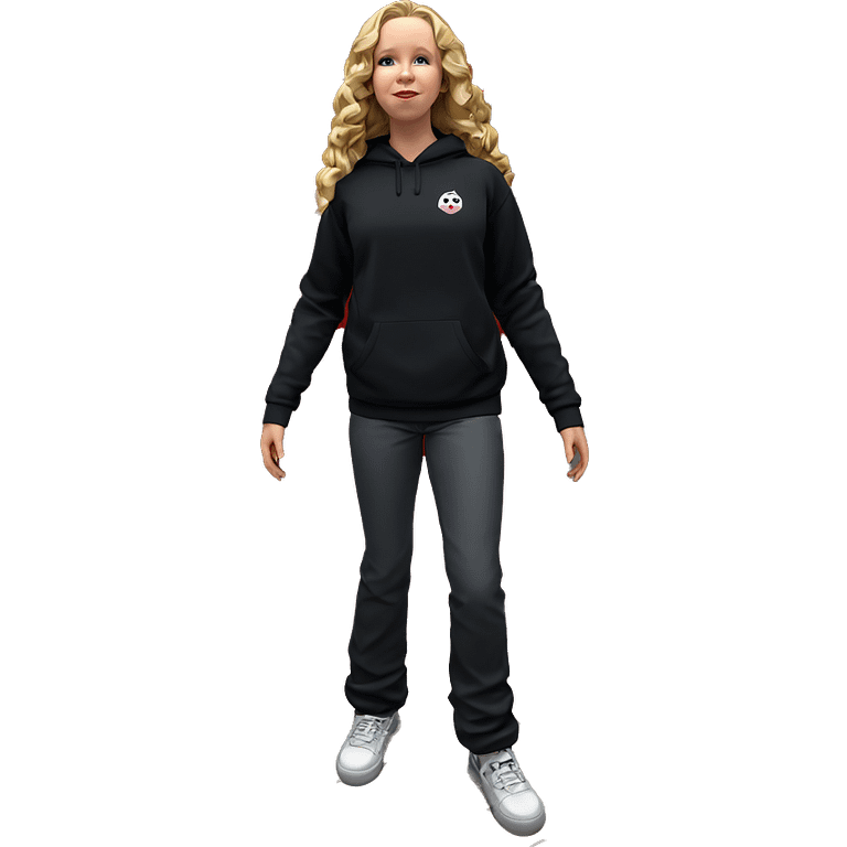 blonde girl indoors in sneakers emoji