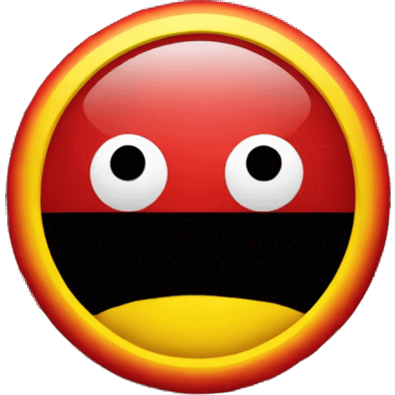 A wavy black and red rectangle with a yellow circle in the middle emoji