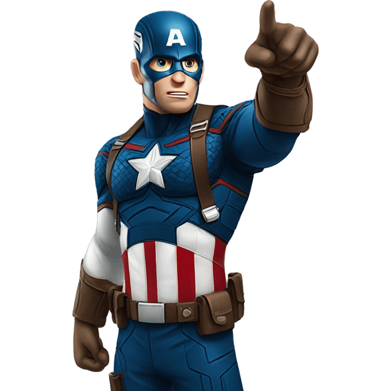 Captain America pointing forward  emoji