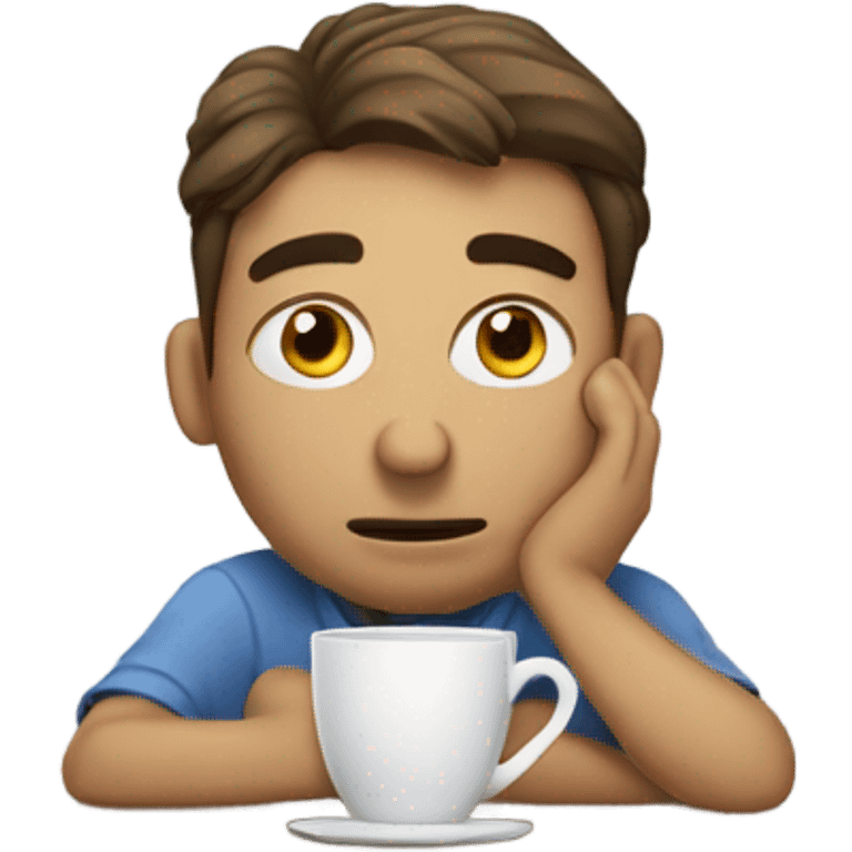 Drinking coffee tired emoji