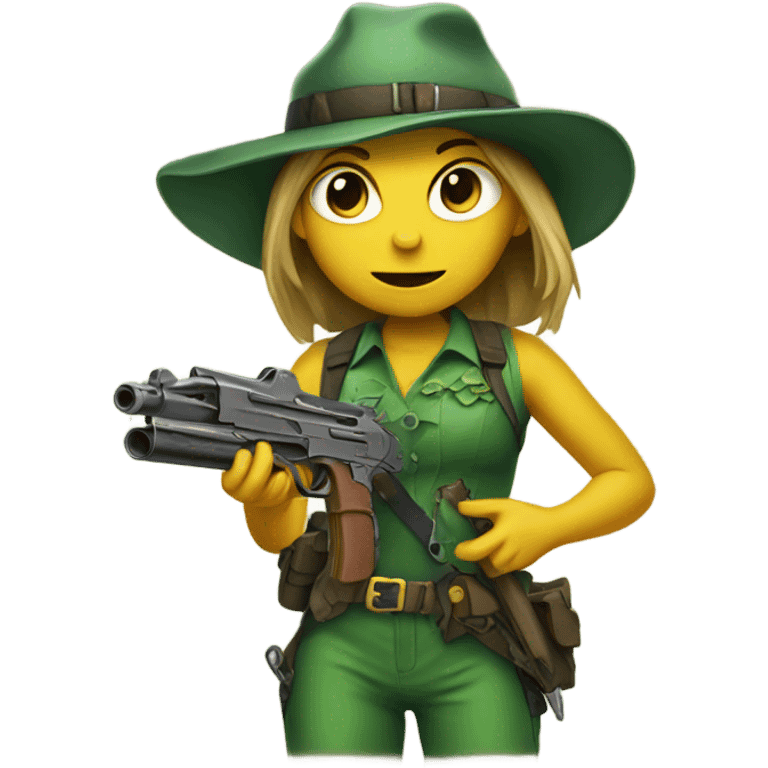 Lizard girl with gun emoji