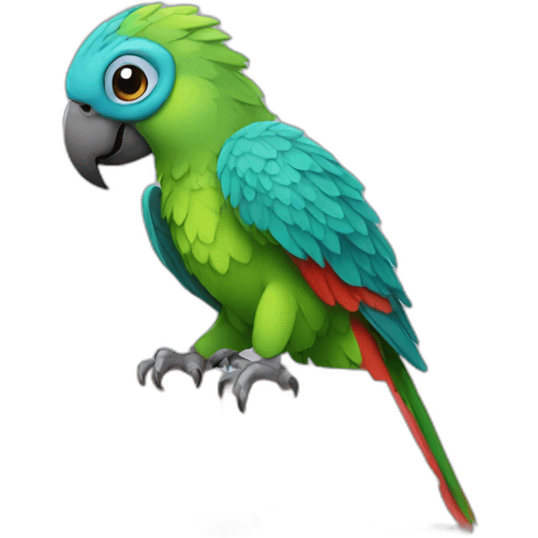 parrot with a book emoji