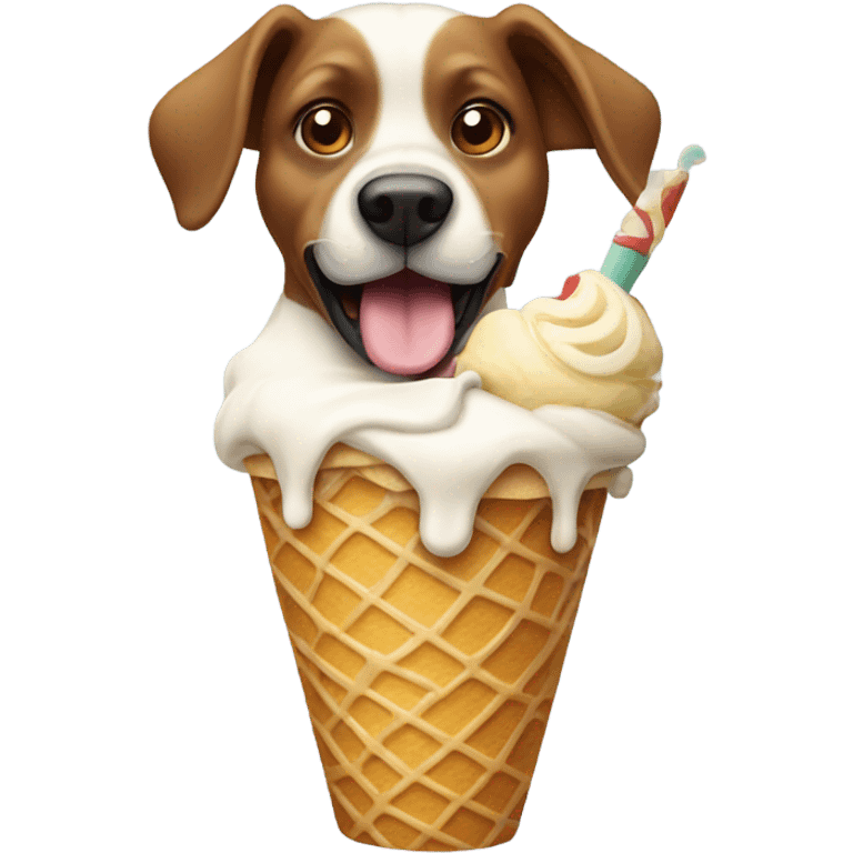 Dog eating ice cream  emoji