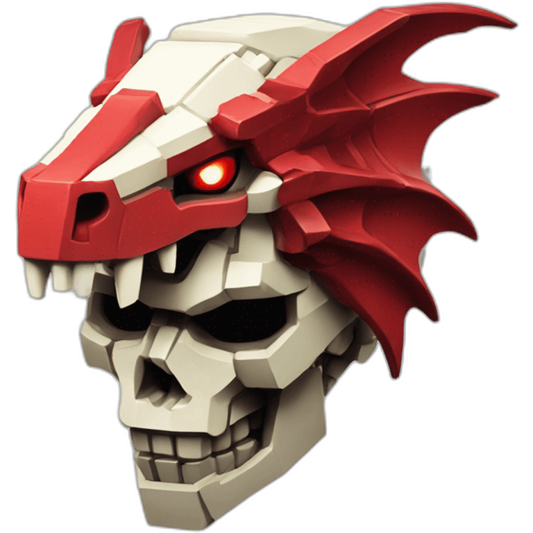 Minecraft head skull  Red dragon cyberpunk people emoji