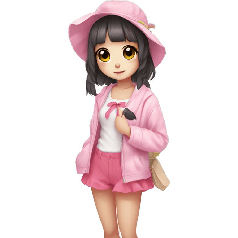 coquette shouju girl anime pink kawaii cute beachy panda emoji