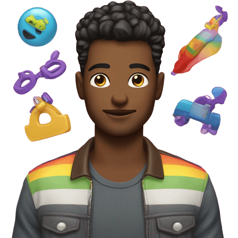 Gay guy with toys emoji