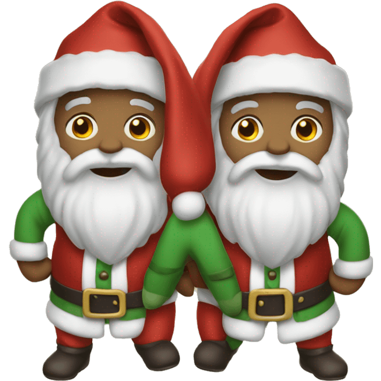 two matching santas emoji