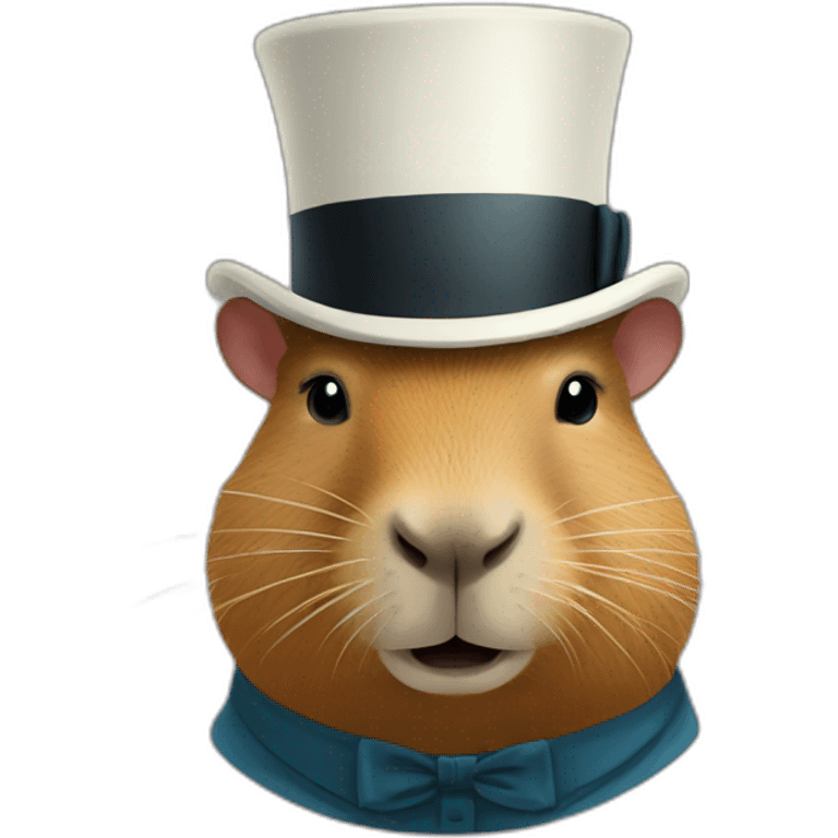 Capybara in a top hat emoji