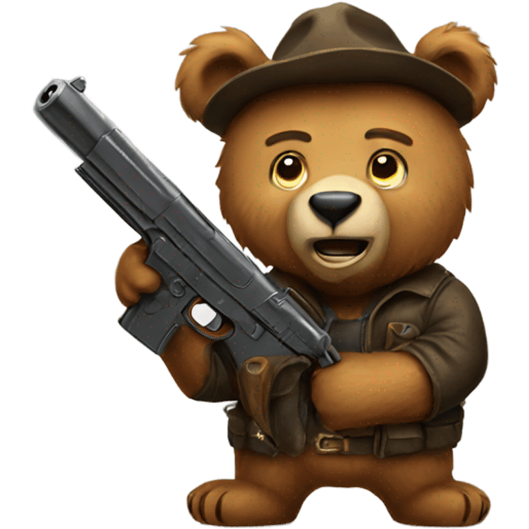 Bear with gun emoji