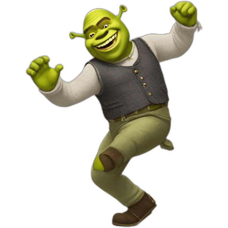 Shrek qui danse le moonwalk emoji