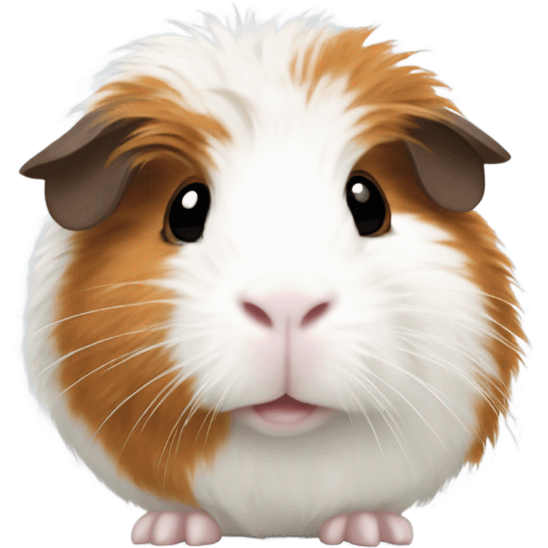 Auburn spotted white fluffy Guinea pig emoji