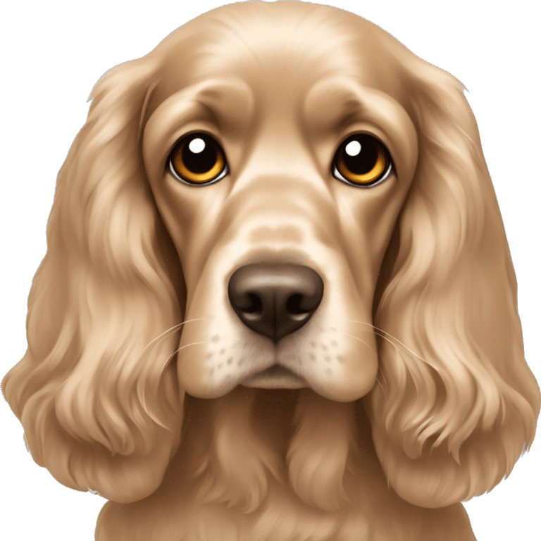 Beige english cocker spaniel with long ears emoji