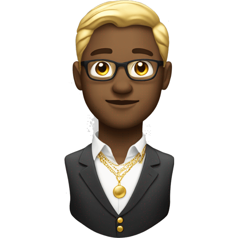 wite man with formal clothes with open shirt and gold necklace emoji