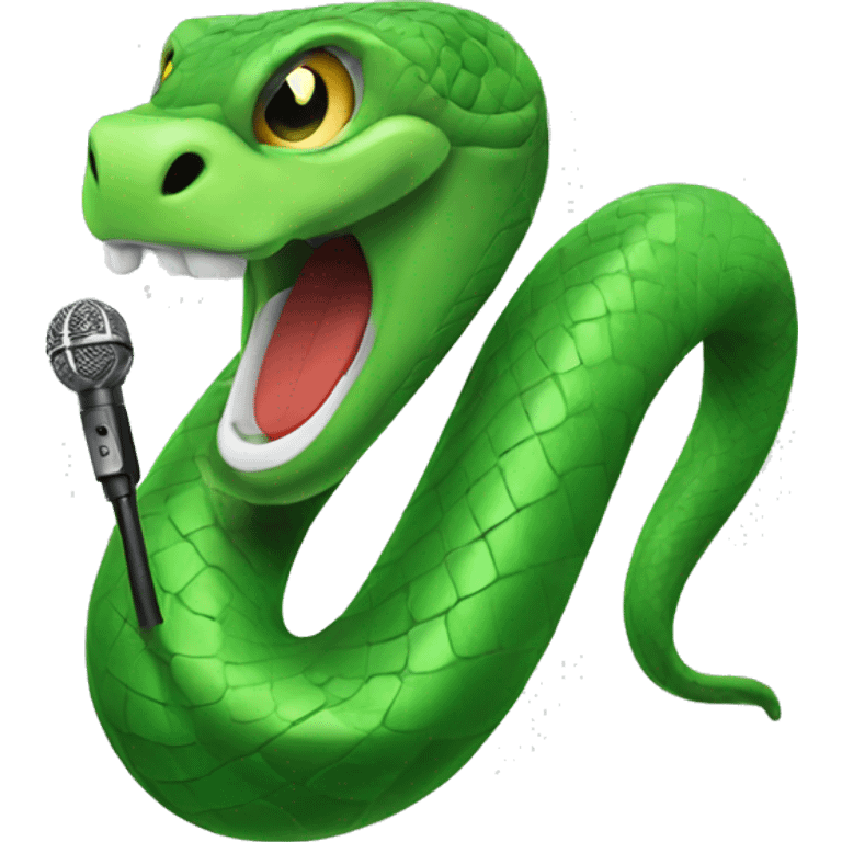 Green snake with mic emoji