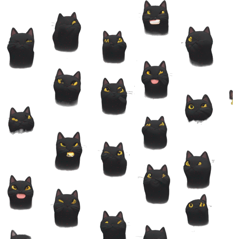 Black cat with eyes closed nuzzles hand emoji