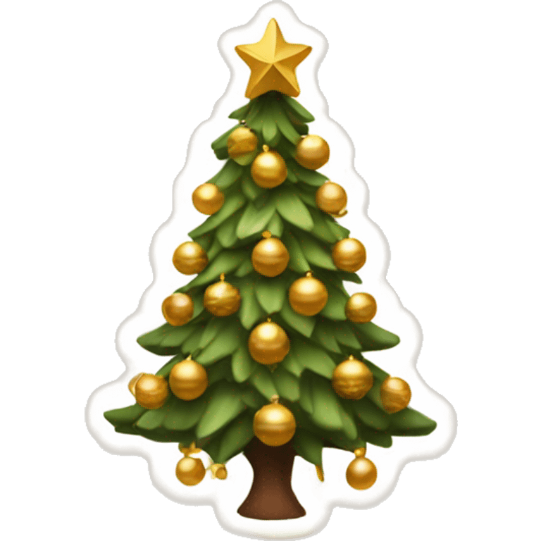 Christmas tree with gold and brown decoration  emoji