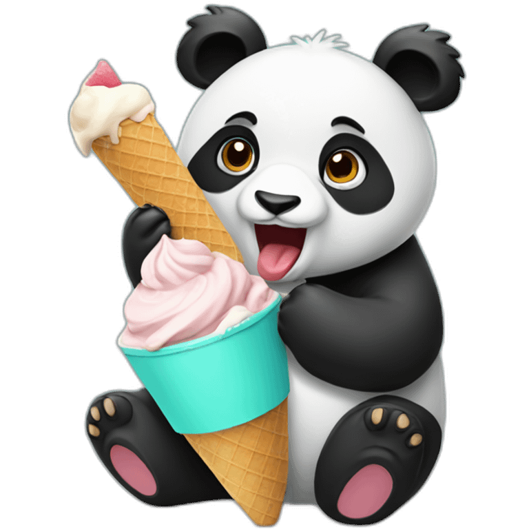 Panda eating ice cream emoji