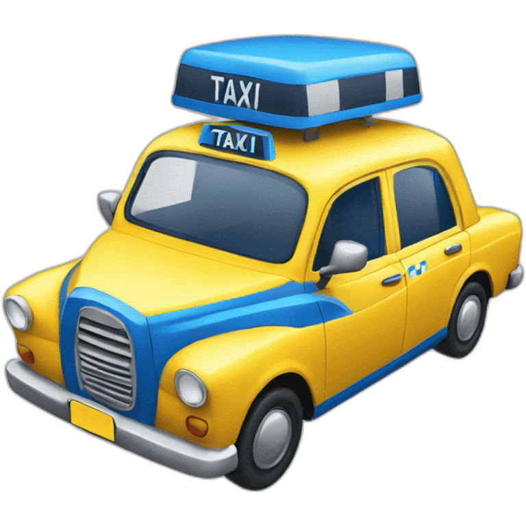 Yellow and blue taxi emoji