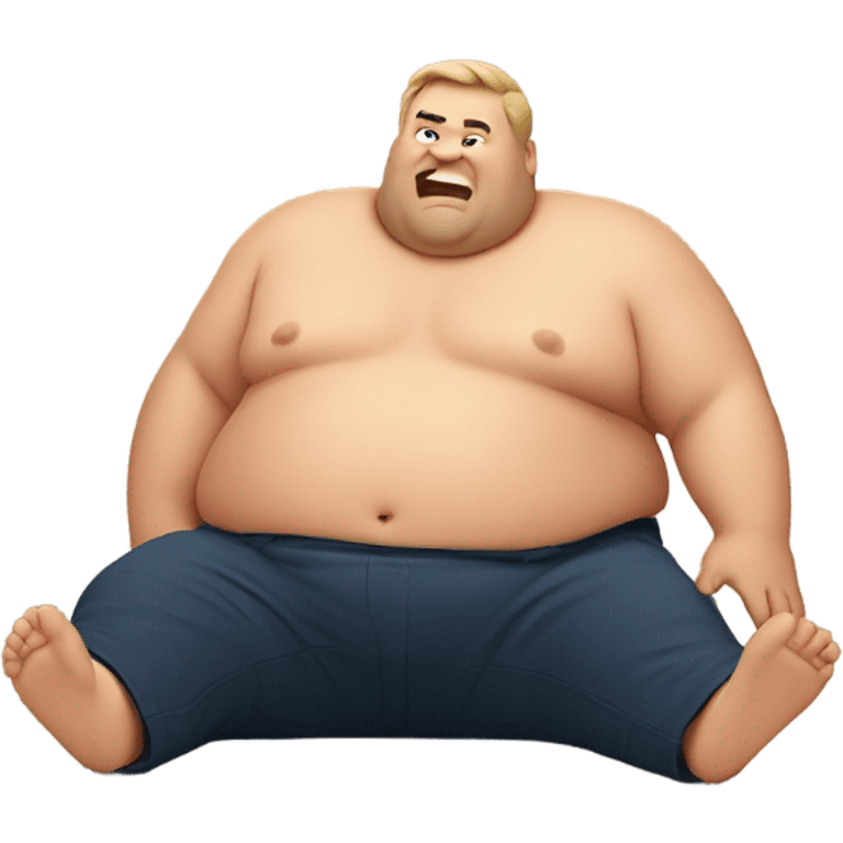 fat man shirtless  on floor emoji