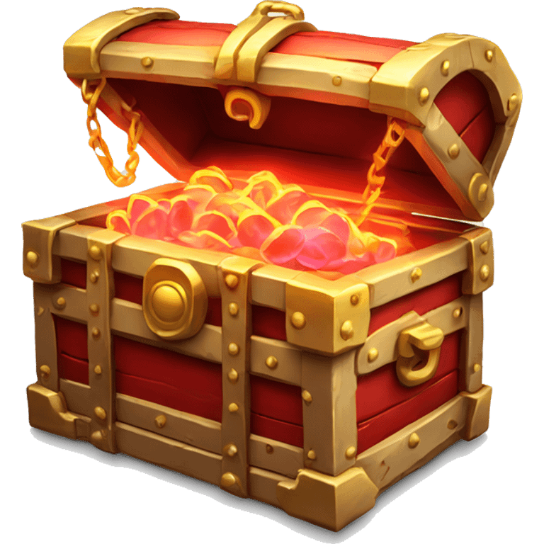 treasure chest red glowing neon emoji