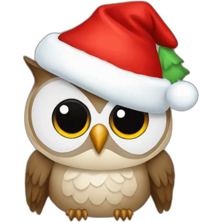 owl whit Christmas hat emoji