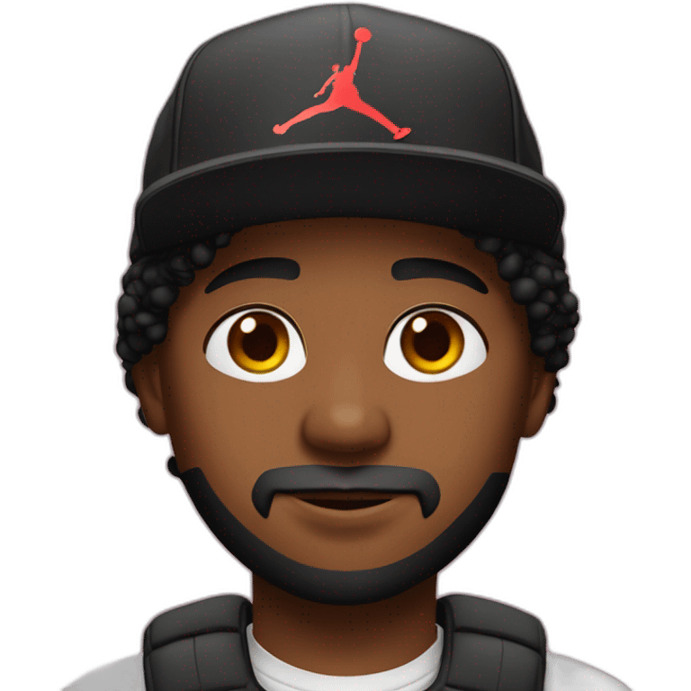 Young black mal with a beard ans a Jordan Hat emoji