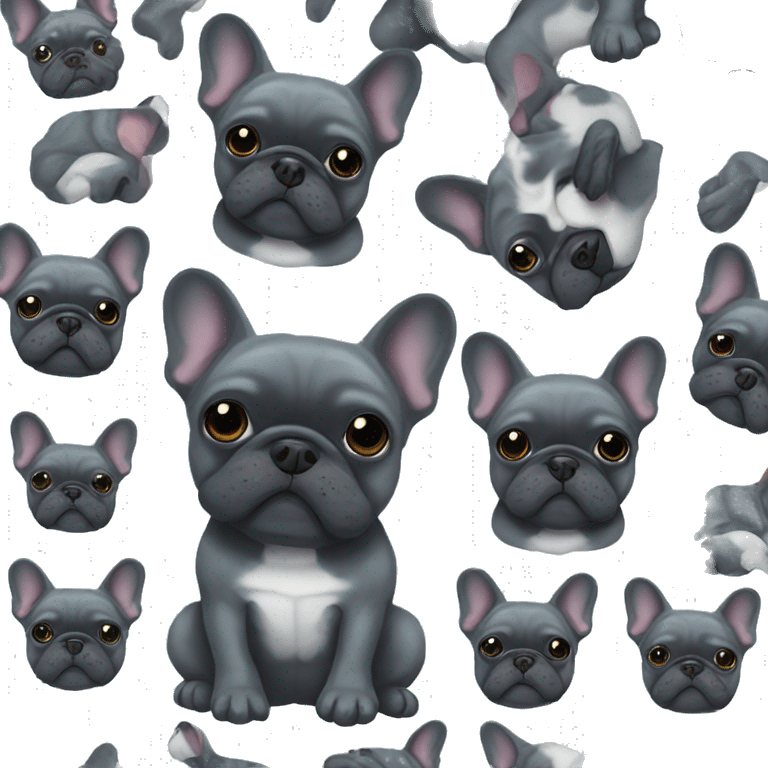 Blue brindle frenchie  emoji