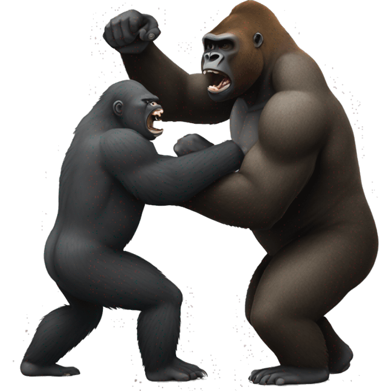 Gorilla punching a grizzly bear emoji