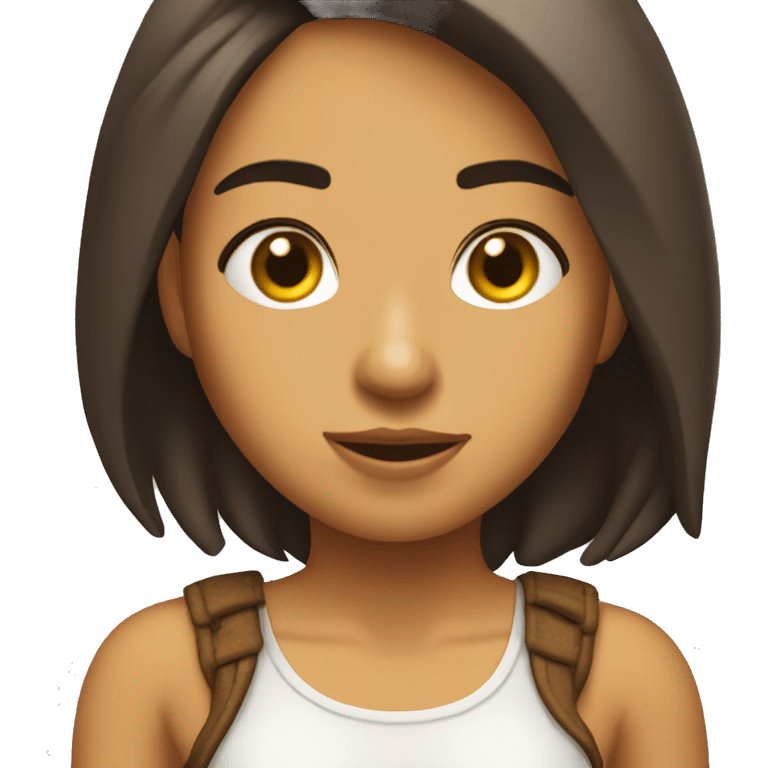 Chica pelinegra confundida  emoji