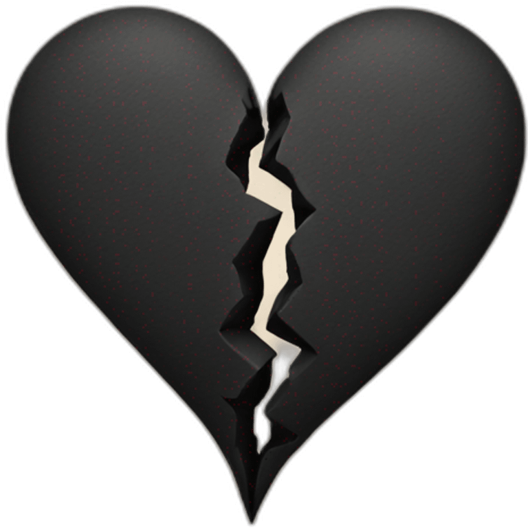 Broken heart in black emoji