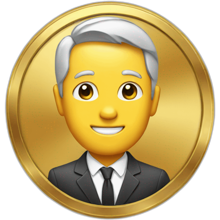 coin wearing suit emoji