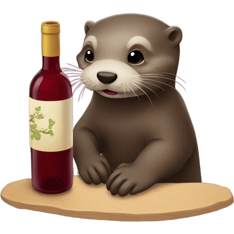 Otter drinking wine emoji