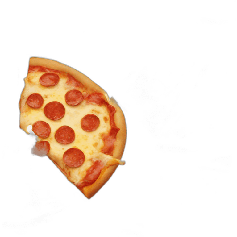 Pizza having a cheese pull emoji