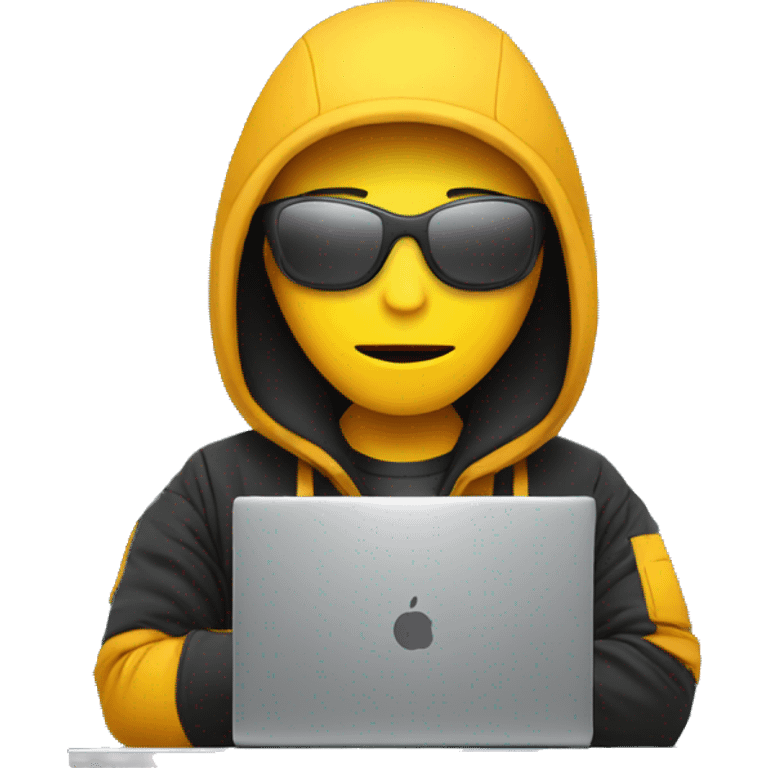 Chat hacker in front of a computer emoji