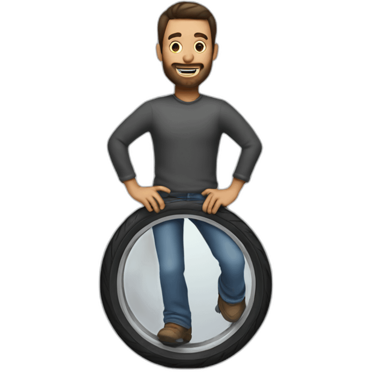 Guy standing on mono wheel emoji