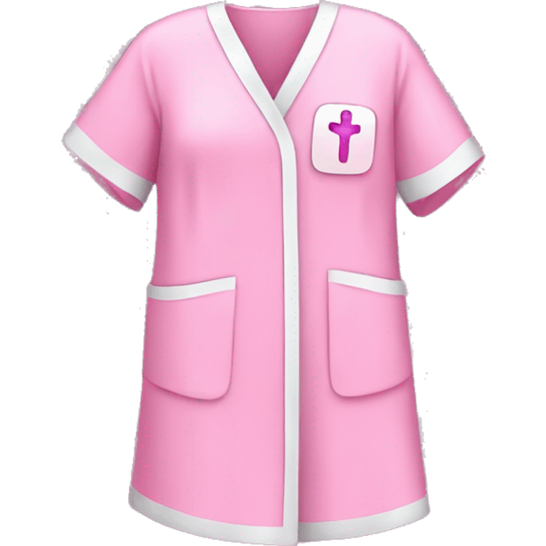 Pink hospital gown with glitter emoji