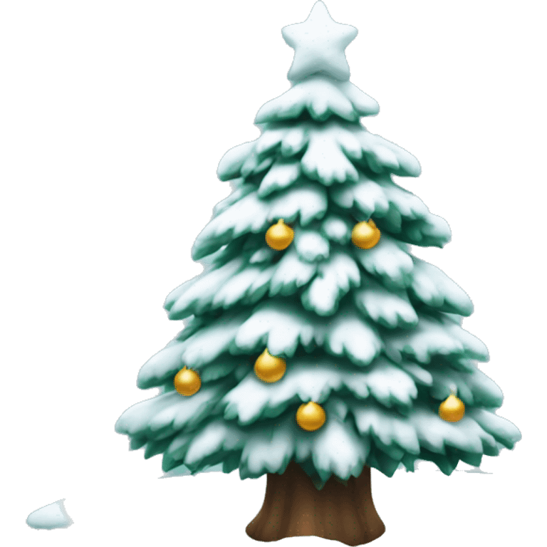 Snowy christmas tree emoji