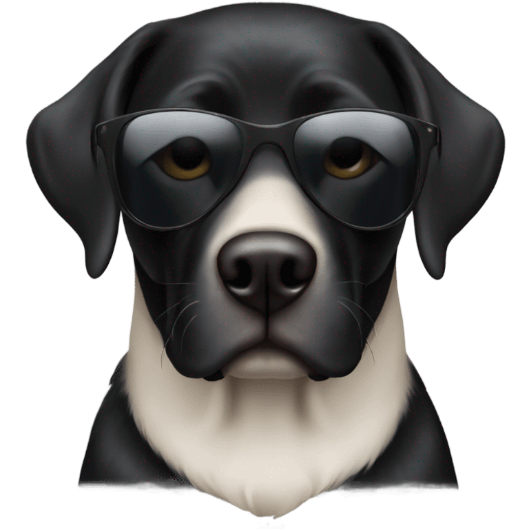 Black lab with sunglasses  emoji