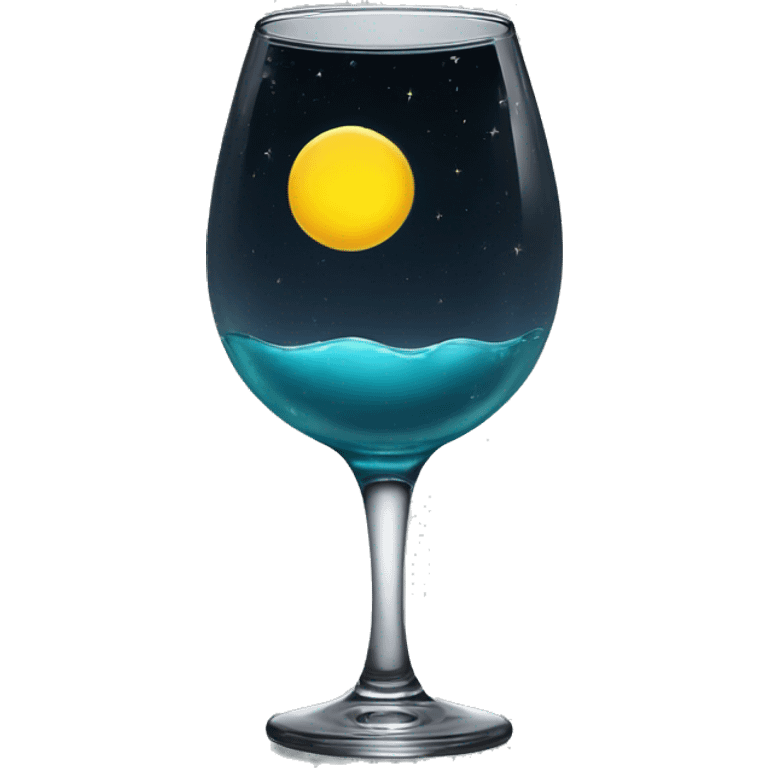 glass cresent yellow moon with water filling half way of the moon emoji