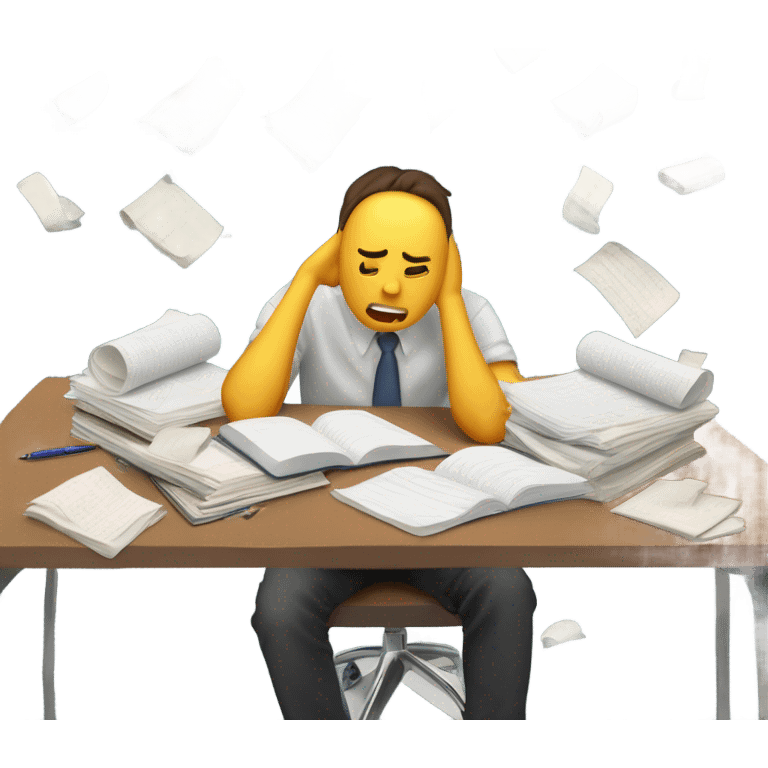 Stressed out student in test emoji