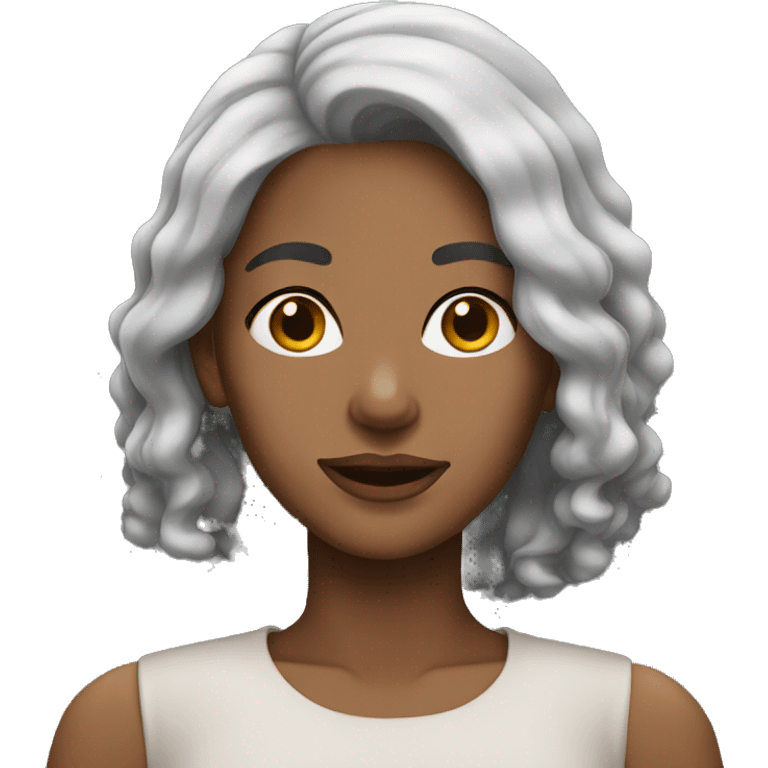 young woman grey hair emoji