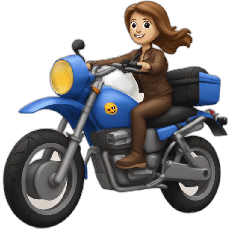 Une mamie sur une moto emoji