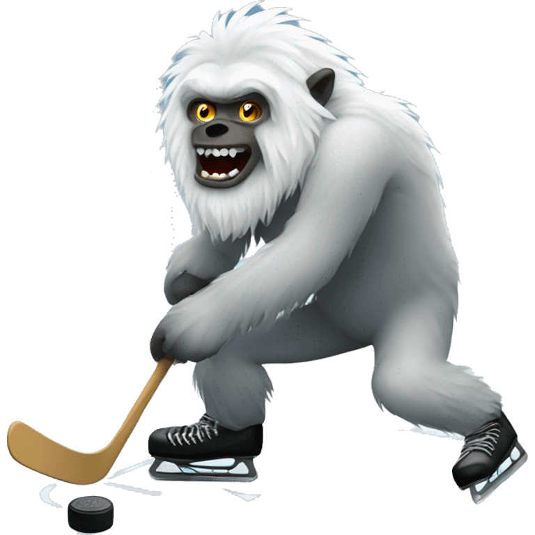 yeti playing hockey emoji