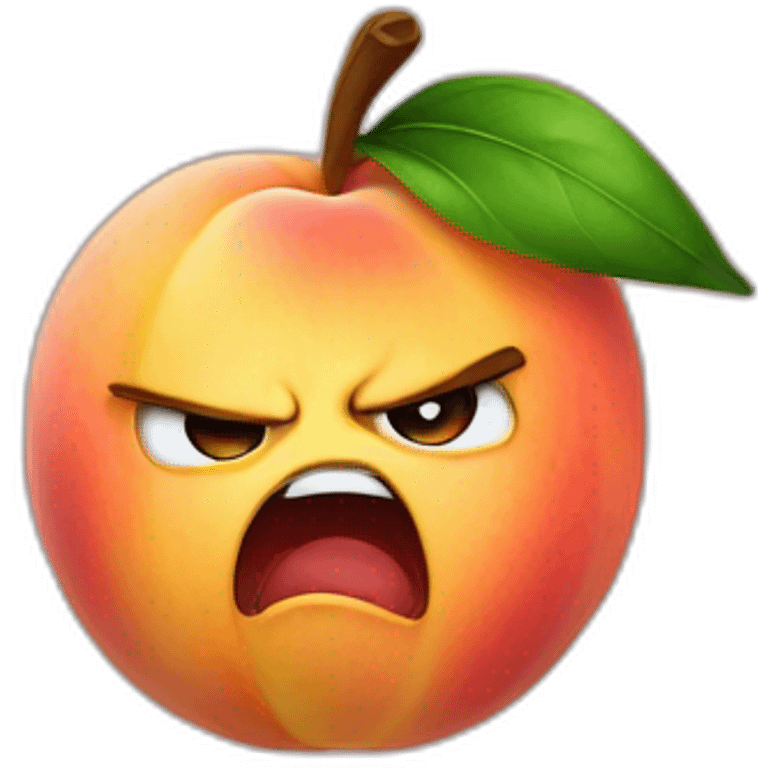 peach, angry emoji