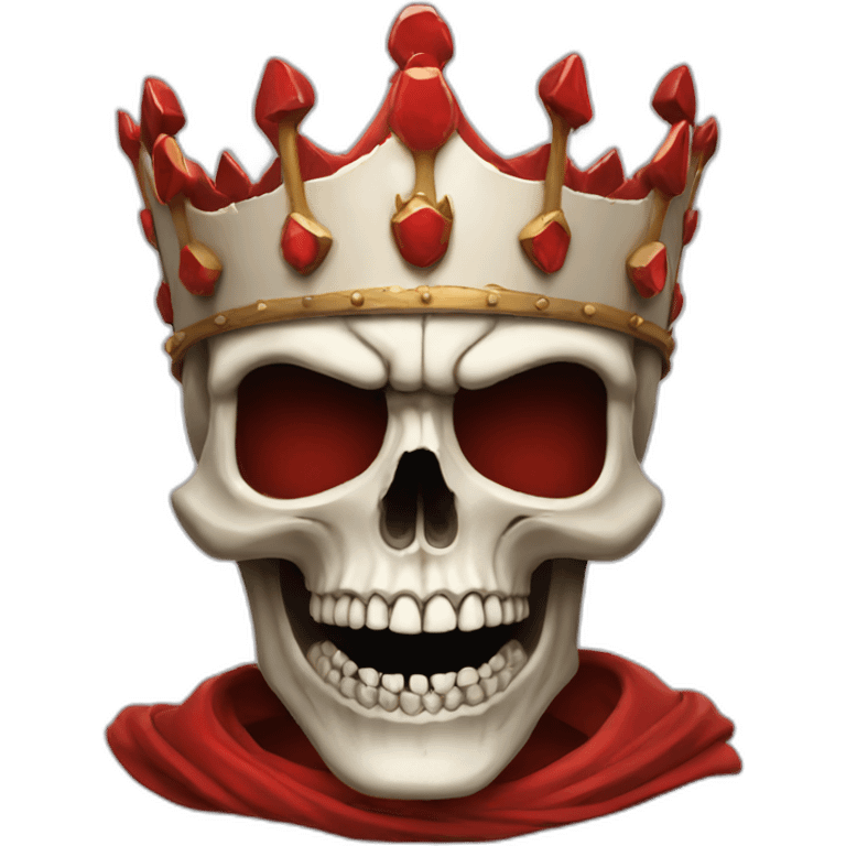 Skull king crown red emoji