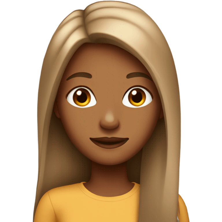 tan girl with long brown hair  emoji