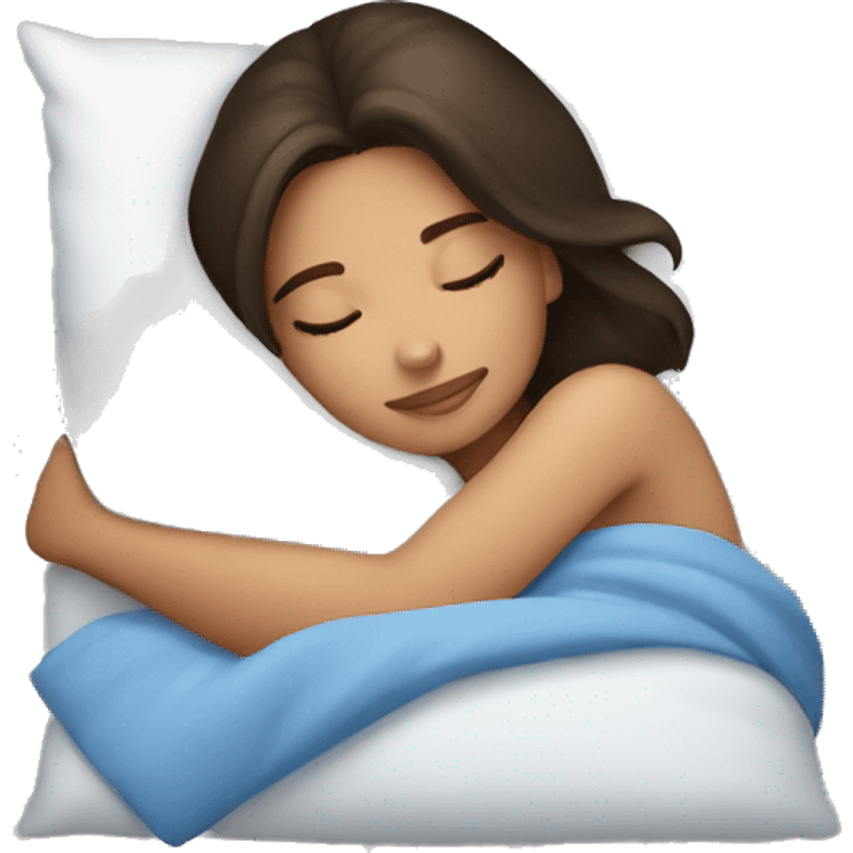 Brunette girl sleeping emoji