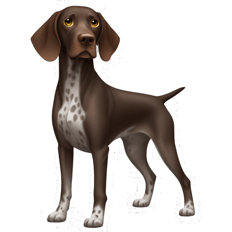 German Shorthaired Pointer Dog Breed Full Body brown fa emoji